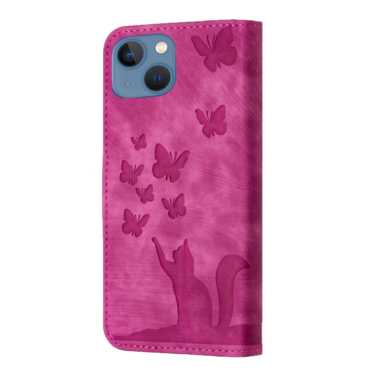 For iPhone 13 mini Butterfly Cat Embossing Flip Leather Phone Case(Pink) For iPhone 13 mini Butterfly Cat Embossing Flip Leather Phone Case(Pink)