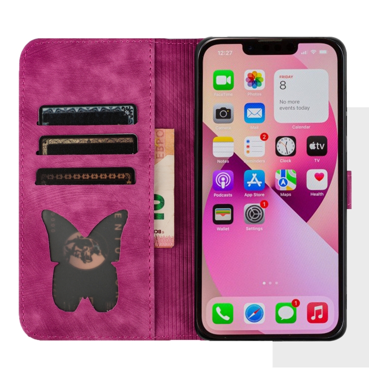 For iPhone 13 mini Butterfly Cat Embossing Flip Leather Phone Case(Pink) For iPhone 13 mini Butterfly Cat Embossing Flip Leather Phone Case(Pink)