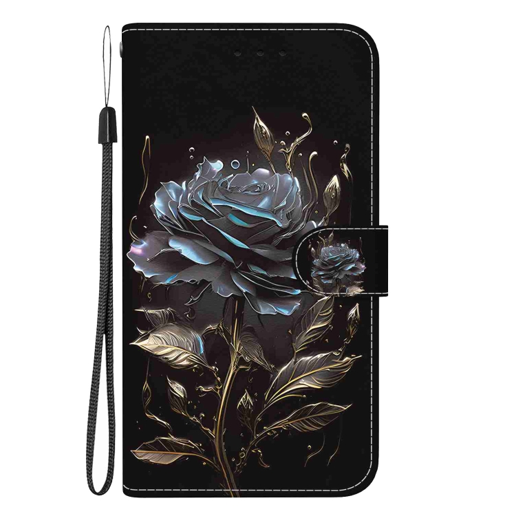 For iPhone SE 2022 / SE 2020 Crystal Texture Colored Drawing Leather Phone Case(Black Rose) For iPhone SE 2022 / SE 2020 Crystal Texture Colored Drawing Leather Phone Case(Black Rose)