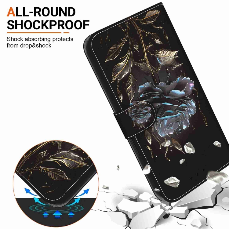 For iPhone SE 2022 / SE 2020 Crystal Texture Colored Drawing Leather Phone Case(Black Rose) For iPhone SE 2022 / SE 2020 Crystal Texture Colored Drawing Leather Phone Case(Black Rose)