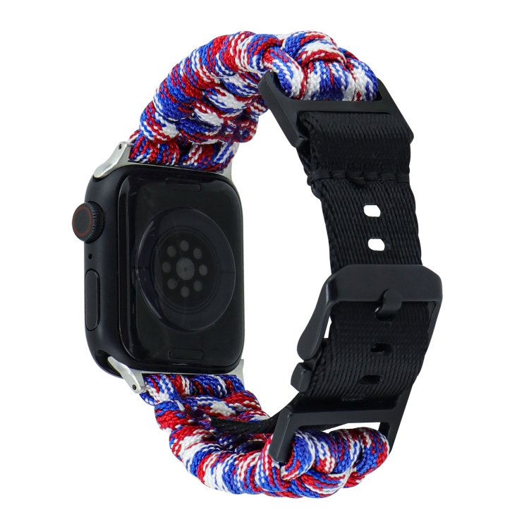 Cinturino per orologio con fibbia intrecciata semplice in tessuto Paracord  da 40 mm per Apple Watch