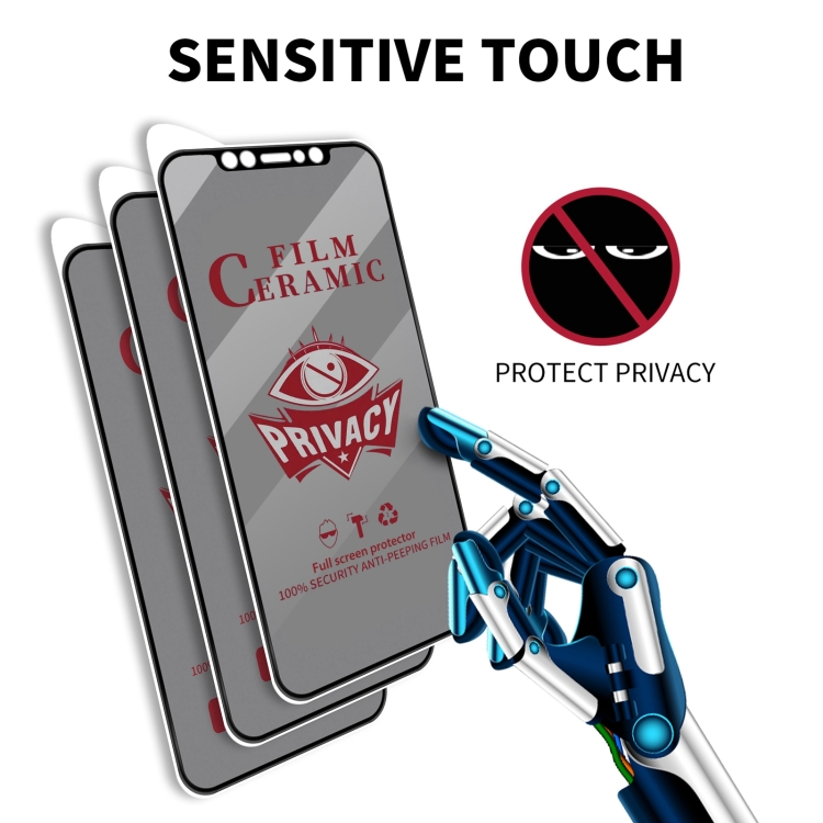For iPhone 11 / XR 25pcs Full Coverage HD Privacy Ceramic Film