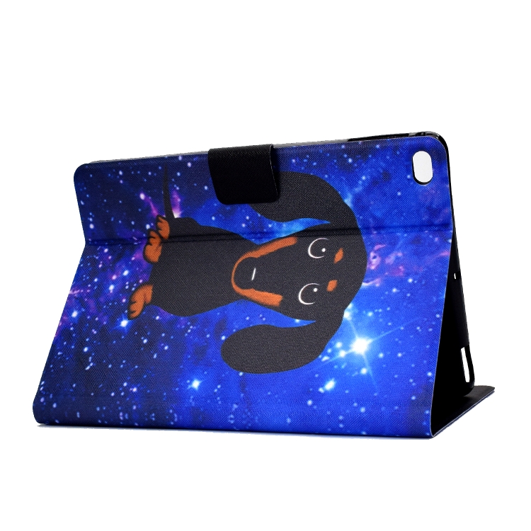 For iPad Air / Air 2 / iPad 9.7 2017 / 2018 TPU Electric Pressed Horizontal Flip Leather Case with Holder & Card Slot & Sleep / Wake-up Function(Little Black Dog) For iPad Air / Air 2 / iPad 9.7 2017 / 2018 TPU Electric Pressed Horizontal Flip Leather Case with Holder & Card Slot & Sleep / Wake-up Function(Little Black Dog)
