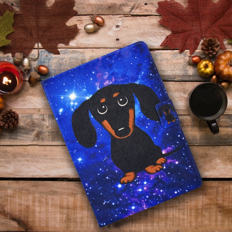 For iPad Air / Air 2 / iPad 9.7 2017 / 2018 TPU Electric Pressed Horizontal Flip Leather Case with Holder & Card Slot & Sleep / Wake-up Function(Little Black Dog) For iPad Air / Air 2 / iPad 9.7 2017 / 2018 TPU Electric Pressed Horizontal Flip Leather Case with Holder & Card Slot & Sleep / Wake-up Function(Little Black Dog)