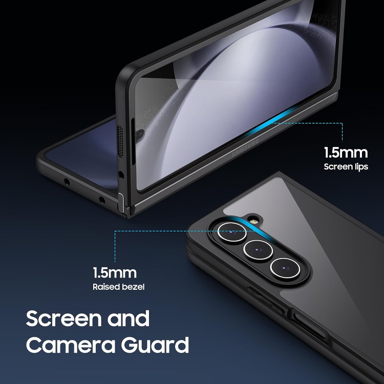 For Samsung Galaxy Z Fold4 Ultra-thin Transparent PC+TPU Phone Case(Black) For Samsung Galaxy Z Fold4 Ultra-thin Transparent PC+TPU Phone Case(Black)