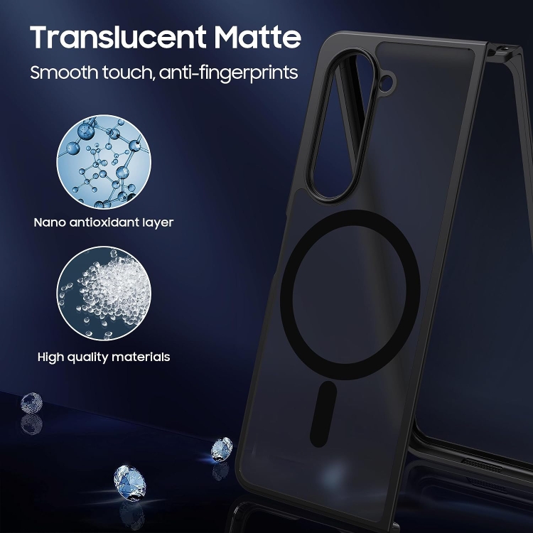 For Samsung Galaxy Z Fold4 MagSafe Ultra-thin Translucent PC+TPU Phone Case(Black)