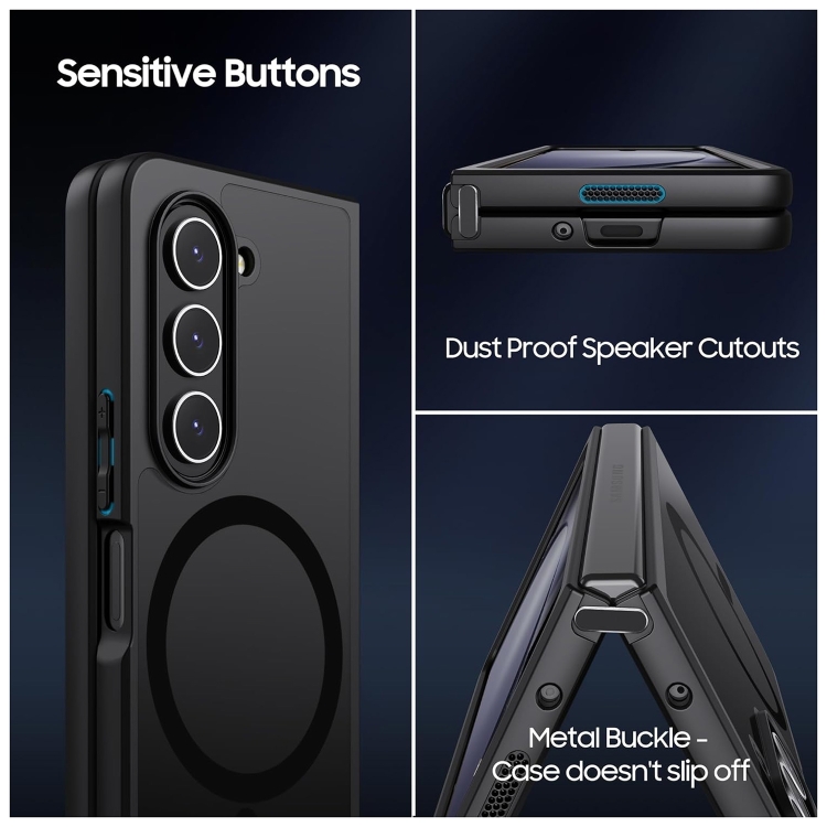 For Samsung Galaxy Z Fold4 MagSafe Ultra-thin Translucent PC+TPU Phone Case(Black)