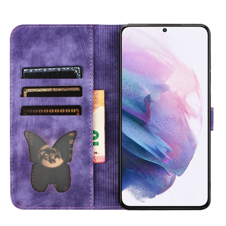 For Samsung Galaxy S22 5G Butterfly Cat Embossing Flip Leather Phone Case(Purple) For Samsung Galaxy S22 5G Butterfly Cat Embossing Flip Leather Phone Case(Purple)