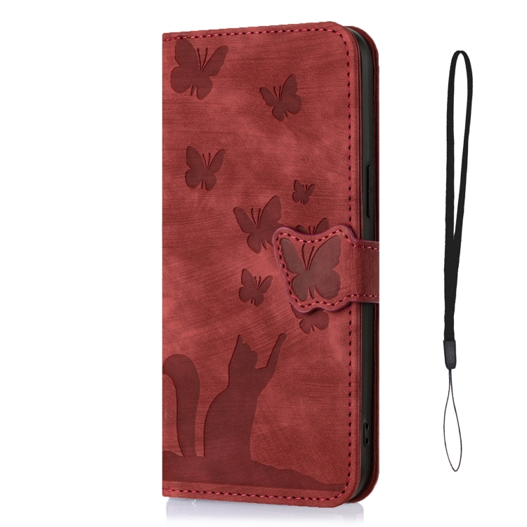 For Samsung Galaxy S23+ 5G Butterfly Cat Embossing Flip Leather Phone Case(Red) For Samsung Galaxy S23+ 5G Butterfly Cat Embossing Flip Leather Phone Case(Red)