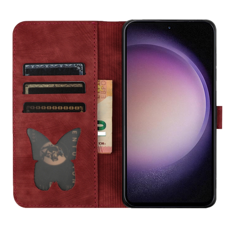 For Samsung Galaxy S23+ 5G Butterfly Cat Embossing Flip Leather Phone Case(Red) For Samsung Galaxy S23+ 5G Butterfly Cat Embossing Flip Leather Phone Case(Red)