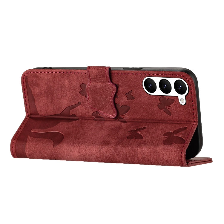 For Samsung Galaxy S23+ 5G Butterfly Cat Embossing Flip Leather Phone Case(Red) For Samsung Galaxy S23+ 5G Butterfly Cat Embossing Flip Leather Phone Case(Red)