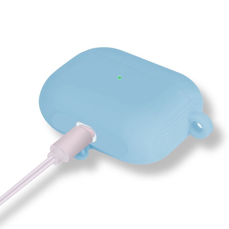 For AirPods Pro Conjoined Vertical Texture Silicone Protective Case(Light Blue) For AirPods Pro Conjoined Vertical Texture Silicone Protective Case(Light Blue)