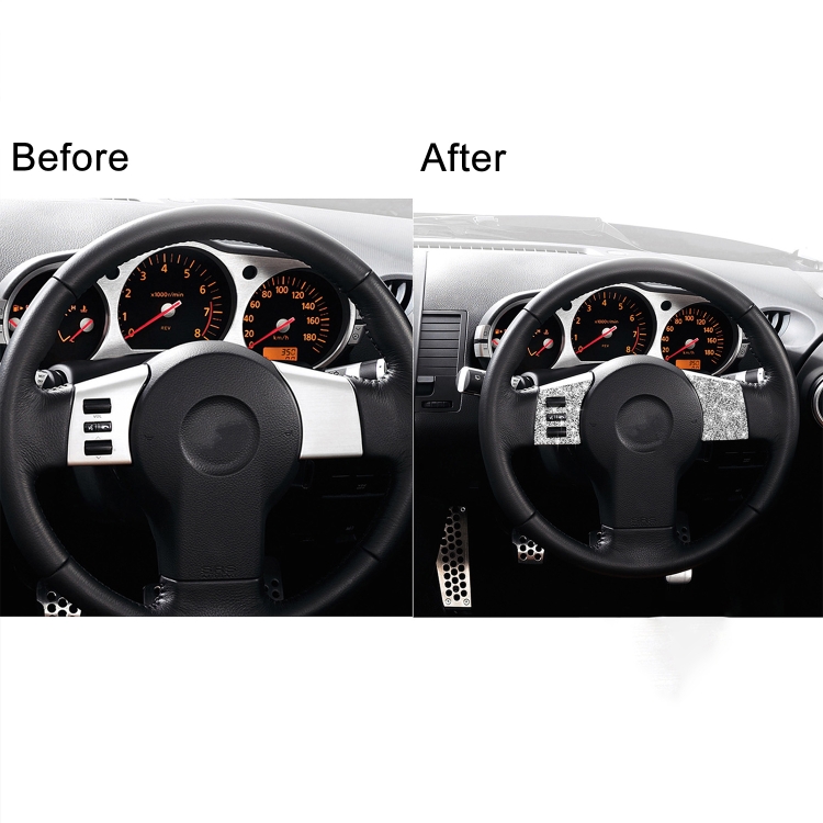 Para Nissan 350Z 2003-2009 2 uds Marco de botón de volante de coche C pegatina de diamante, unidad izquierda y derecha Universal - 6