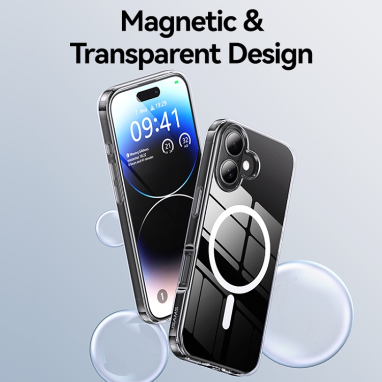 For iPhone 16 Pro USAMS Ice Magnet Series MagSafe PC Hybrid TPU Phone Case(Transparent) For iPhone 16 Pro USAMS Ice Magnet Series MagSafe PC Hybrid TPU Phone Case(Transparent)