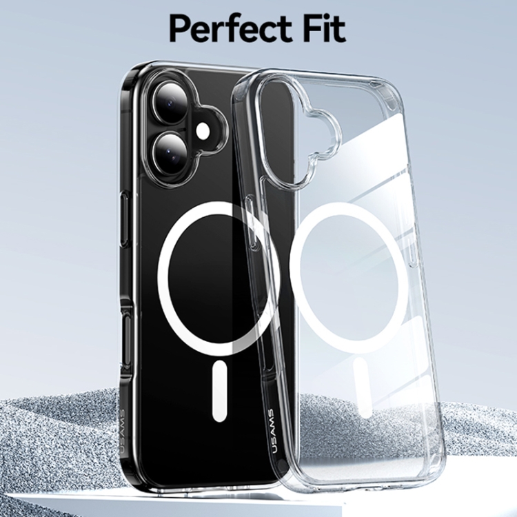 For iPhone 16 Pro USAMS Ice Magnet Series MagSafe PC Hybrid TPU Phone Case(Transparent) For iPhone 16 Pro USAMS Ice Magnet Series MagSafe PC Hybrid TPU Phone Case(Transparent)