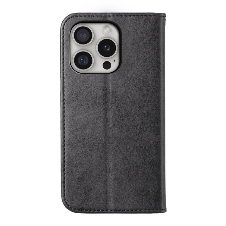 For iPhone 16 Pro Cubic Grid Calf Texture Magnetic Leather Phone Case(Black) For iPhone 16 Pro Cubic Grid Calf Texture Magnetic Leather Phone Case(Black)