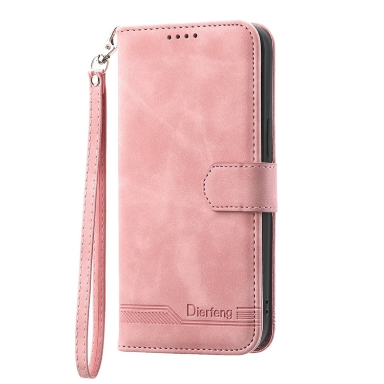 For iPhone 16 Pro Dierfeng Dream Line TPU + PU Leather Phone Case(Pink) For iPhone 16 Pro Dierfeng Dream Line TPU + PU Leather Phone Case(Pink)