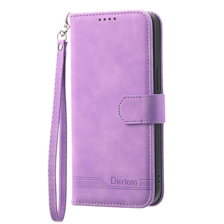 For iPhone 16 Dierfeng Dream Line TPU + PU Leather Phone Case(Purple) For iPhone 16 Dierfeng Dream Line TPU + PU Leather Phone Case(Purple)
