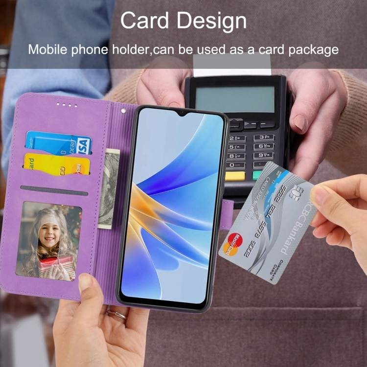 For iPhone 16 Dierfeng Dream Line TPU + PU Leather Phone Case(Purple) For iPhone 16 Dierfeng Dream Line TPU + PU Leather Phone Case(Purple)