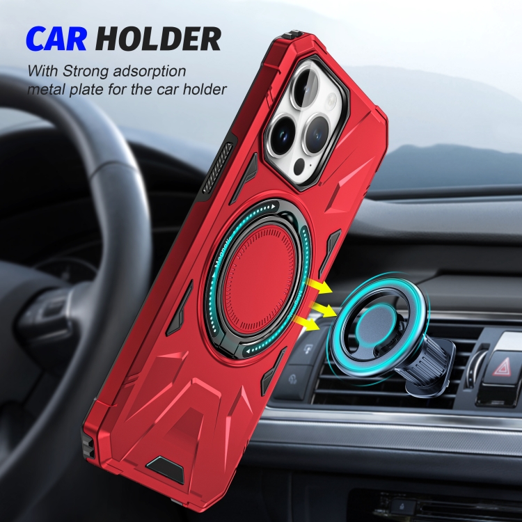 For iPhone 14/13 MagSafe Magnetic Shockproof Phone Case with Ring Holder(Red) For iPhone 14/13 MagSafe Magnetic Shockproof Phone Case with Ring Holder(Red)