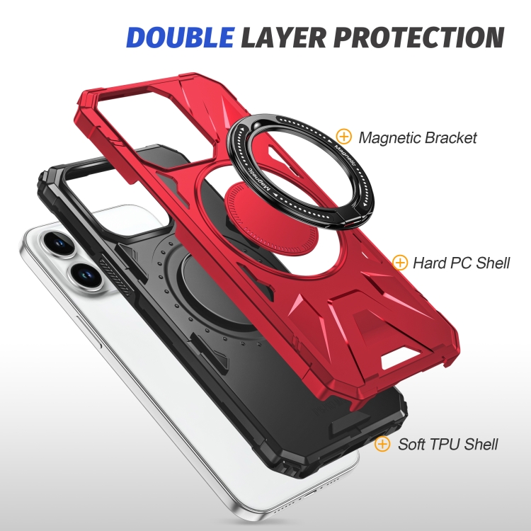 For iPhone 14/13 MagSafe Magnetic Shockproof Phone Case with Ring Holder(Red) For iPhone 14/13 MagSafe Magnetic Shockproof Phone Case with Ring Holder(Red)