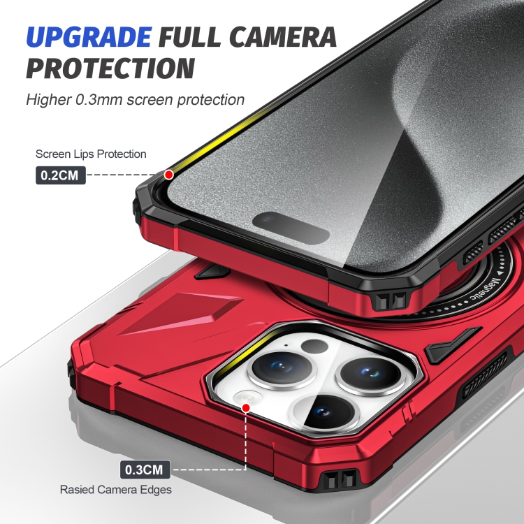 For iPhone 14/13 MagSafe Magnetic Shockproof Phone Case with Ring Holder(Red) For iPhone 14/13 MagSafe Magnetic Shockproof Phone Case with Ring Holder(Red)