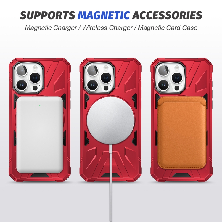 For iPhone 14/13 MagSafe Magnetic Shockproof Phone Case with Ring Holder(Red) For iPhone 14/13 MagSafe Magnetic Shockproof Phone Case with Ring Holder(Red)
