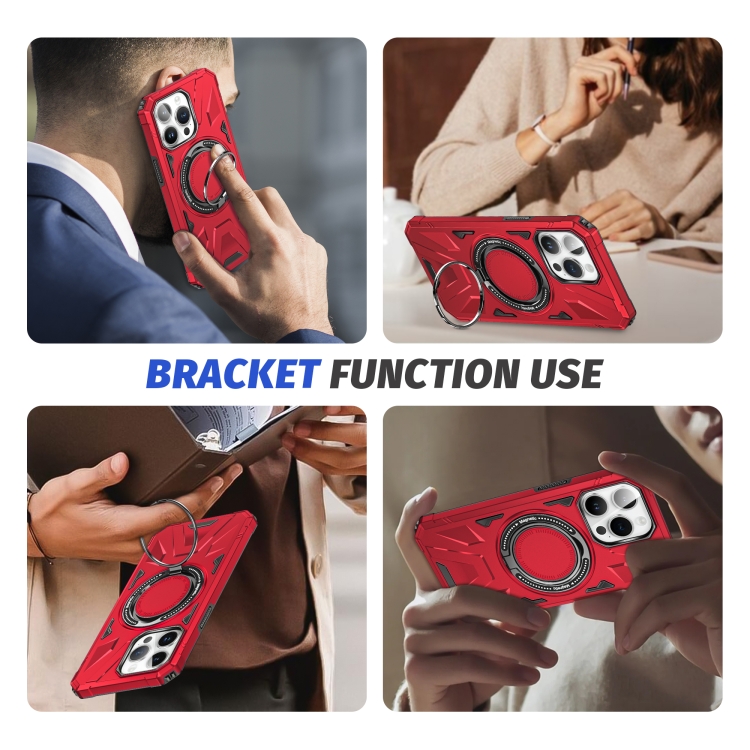 For iPhone 14/13 MagSafe Magnetic Shockproof Phone Case with Ring Holder(Red) For iPhone 14/13 MagSafe Magnetic Shockproof Phone Case with Ring Holder(Red)