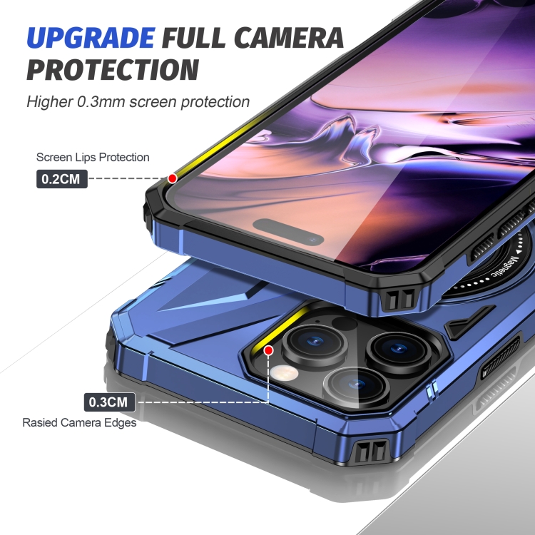 For iPhone 16 Pro Max MagSafe Magnetic Shockproof Phone Case with Ring Holder(Navy Blue) For iPhone 16 Pro Max MagSafe Magnetic Shockproof Phone Case with Ring Holder(Navy Blue)