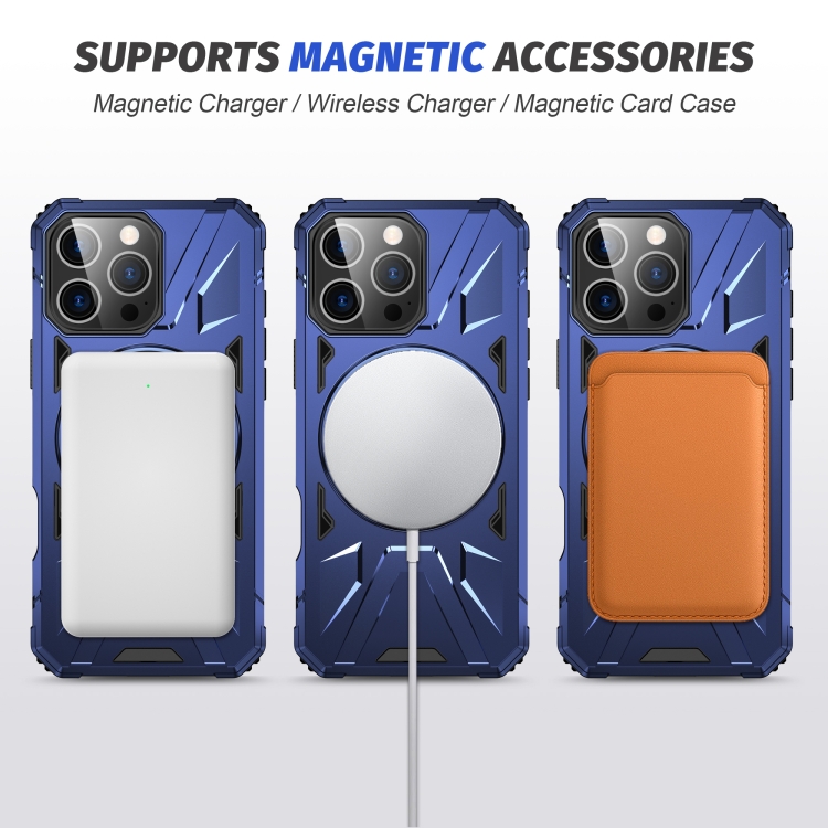 For iPhone 16 Pro Max MagSafe Magnetic Shockproof Phone Case with Ring Holder(Navy Blue) For iPhone 16 Pro Max MagSafe Magnetic Shockproof Phone Case with Ring Holder(Navy Blue)