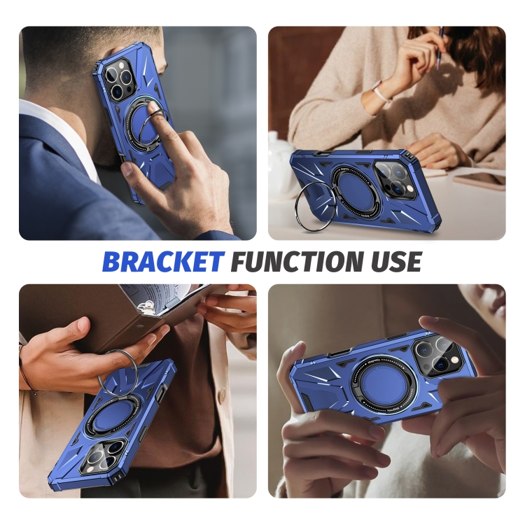 For iPhone 16 Pro Max MagSafe Magnetic Shockproof Phone Case with Ring Holder(Navy Blue) For iPhone 16 Pro Max MagSafe Magnetic Shockproof Phone Case with Ring Holder(Navy Blue)