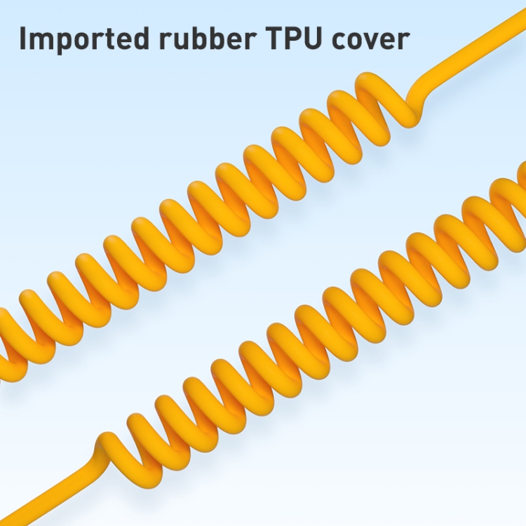 XJ-U101 USB to 8 Pin Spring Charging Data Cable, Length: 1.5m(Yellow) XJ-U101 USB to 8 Pin Spring Charging Data Cable, Length: 1.5m(Yellow)