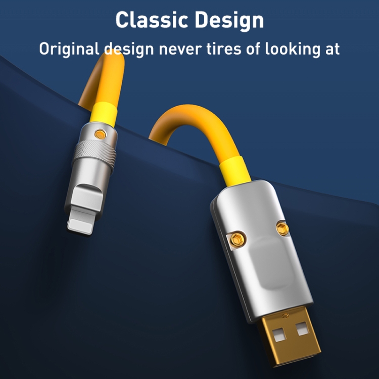 XJ-U101 USB to 8 Pin Spring Charging Data Cable, Length: 1.5m(Yellow) XJ-U101 USB to 8 Pin Spring Charging Data Cable, Length: 1.5m(Yellow)