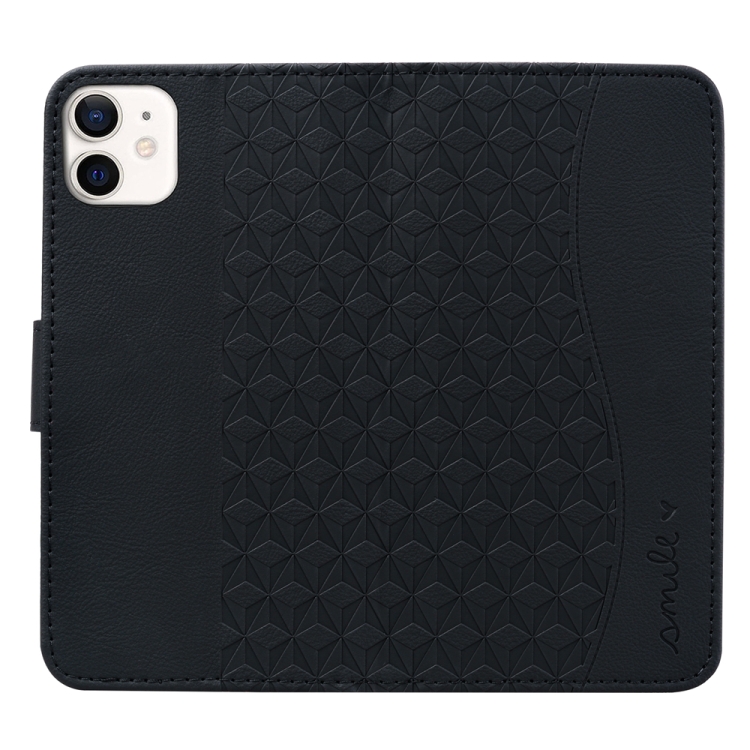 For iPhone 13 mini Business Diamond Buckle Leather Phone Case with Lanyard(Black)