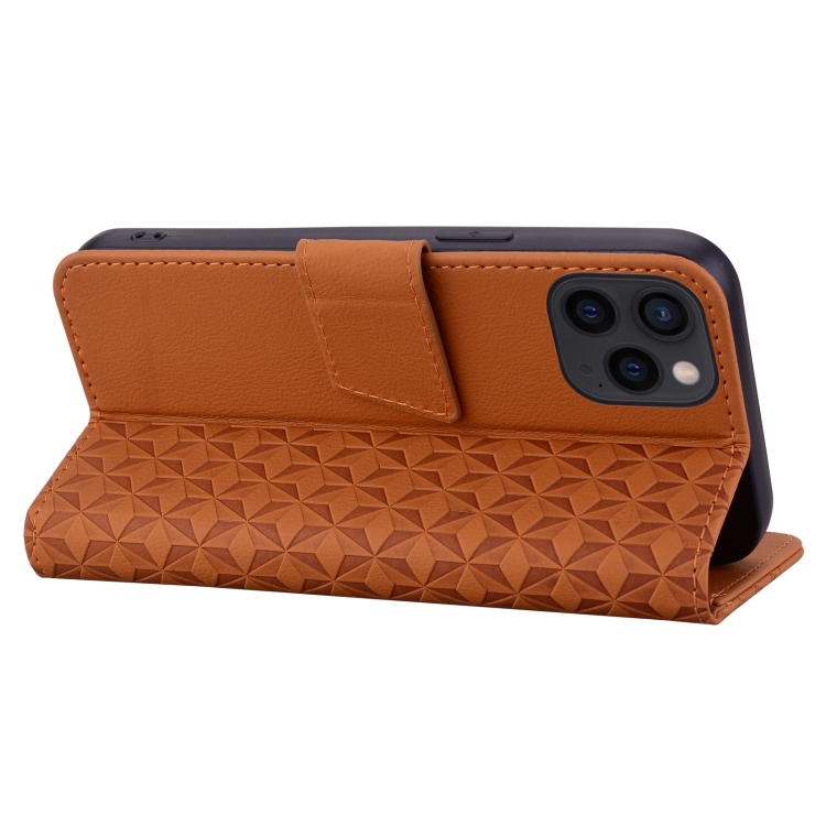 For iPhone 16 Pro Business Diamond Buckle Leather Phone Case with Lanyard(Brown) For iPhone 16 Pro Business Diamond Buckle Leather Phone Case with Lanyard(Brown)