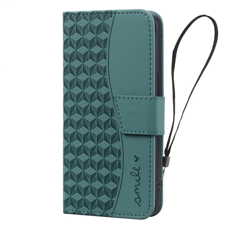For iPhone 16 Pro Max Business Diamond Buckle Leather Phone Case with Lanyard(Green) For iPhone 16 Pro Max Business Diamond Buckle Leather Phone Case with Lanyard(Green)