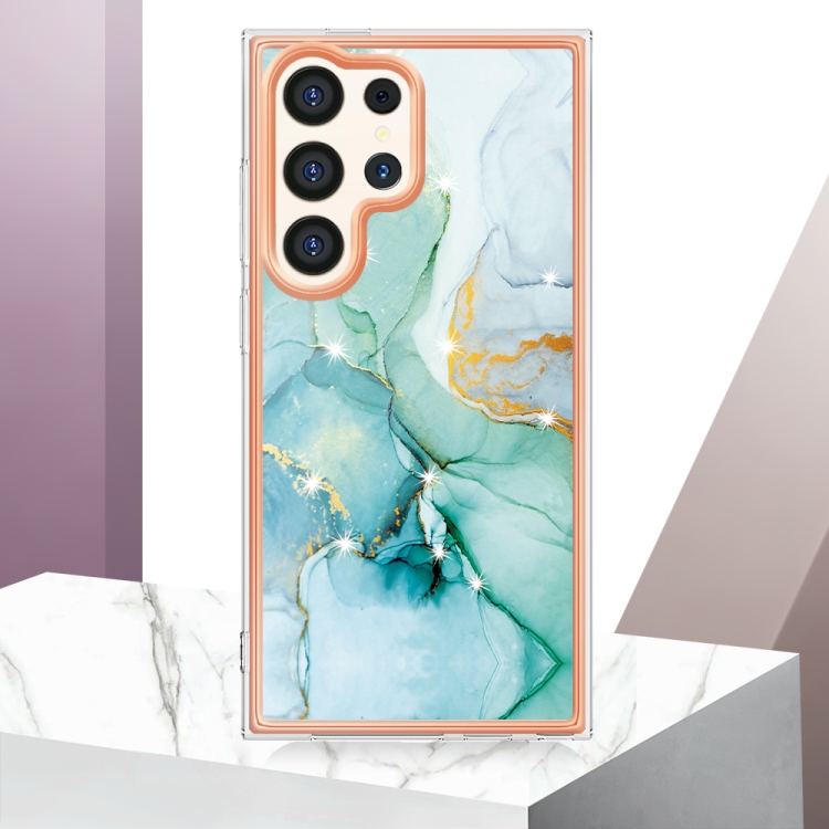 For Samsung Galaxy S24 Ultra 5G Electroplating Marble Dual-side IMD Phone Case(Green 003) For Samsung Galaxy S24 Ultra 5G Electroplating Marble Dual-side IMD Phone Case(Green 003)