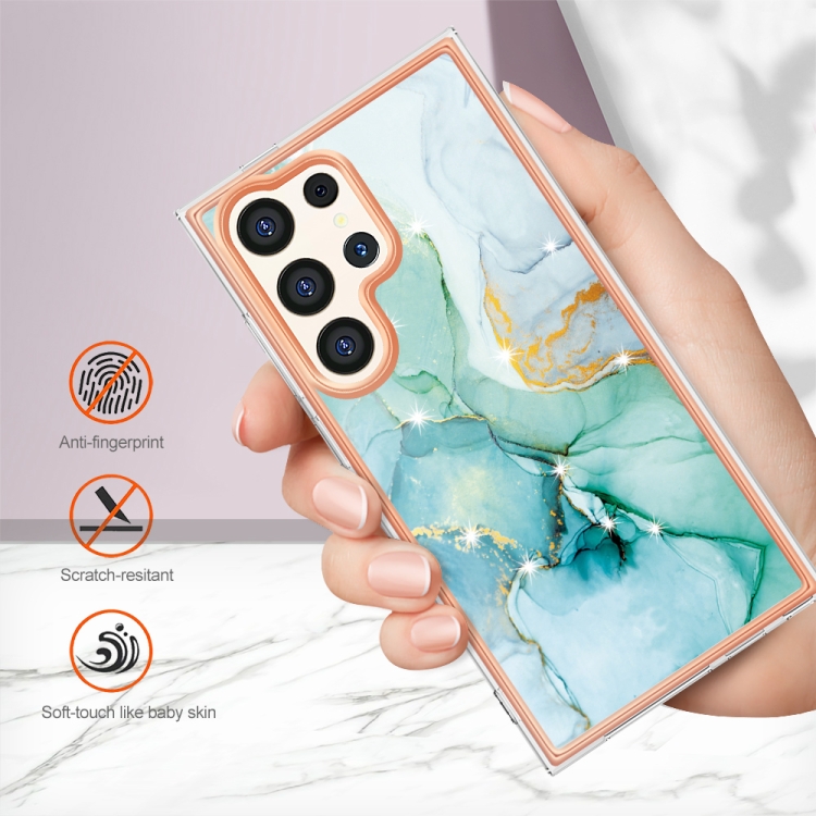 For Samsung Galaxy S24 Ultra 5G Electroplating Marble Dual-side IMD Phone Case(Green 003) For Samsung Galaxy S24 Ultra 5G Electroplating Marble Dual-side IMD Phone Case(Green 003)