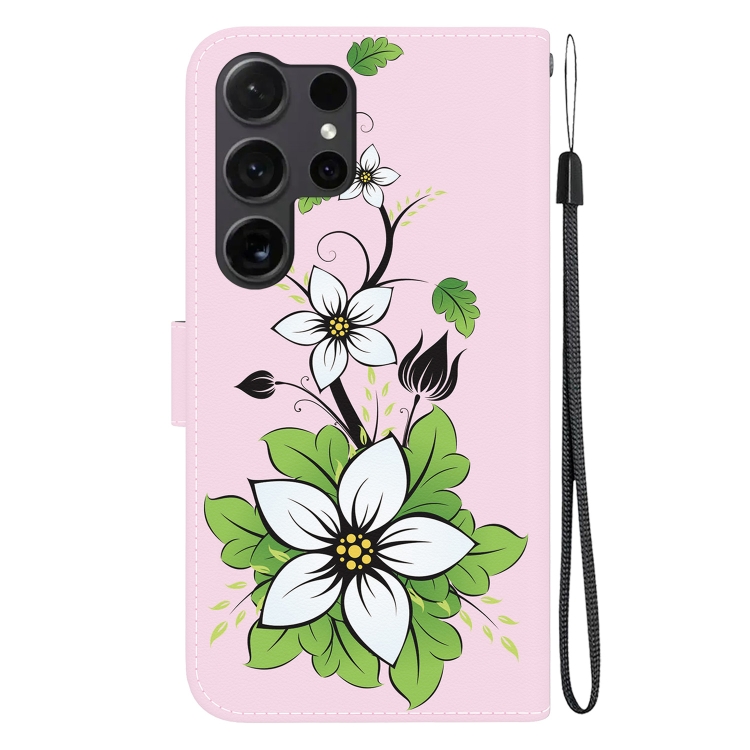 For Samsung Galaxy S24 Ultra 5G Crystal Texture Colored Drawing Leather Phone Case(Lily) For Samsung Galaxy S24 Ultra 5G Crystal Texture Colored Drawing Leather Phone Case(Lily)