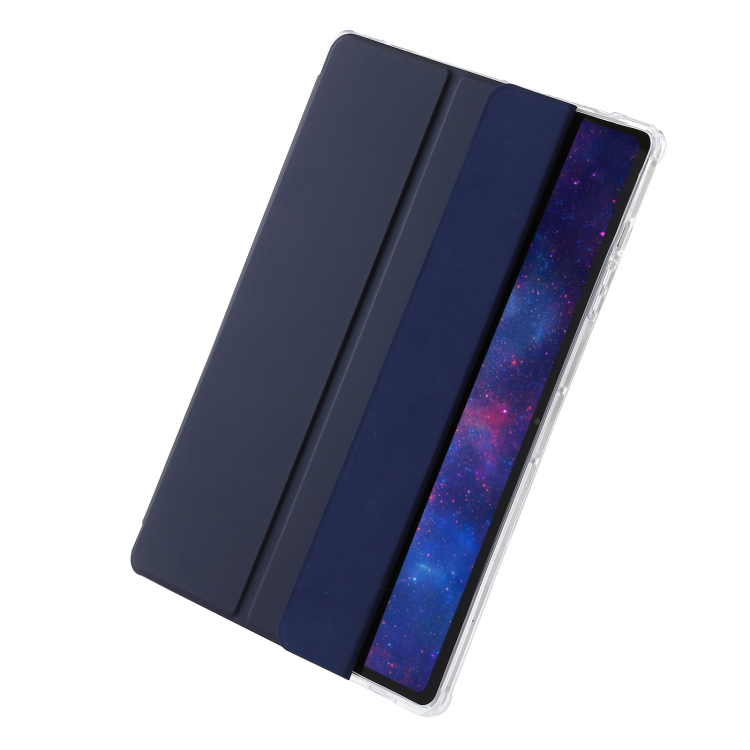 For Samsung Galaxy Tab S9 3-Fold Clear Acrylic Leather Tablet Case(Dark Blue) For Samsung Galaxy Tab S9 3-Fold Clear Acrylic Leather Tablet Case(Dark Blue)