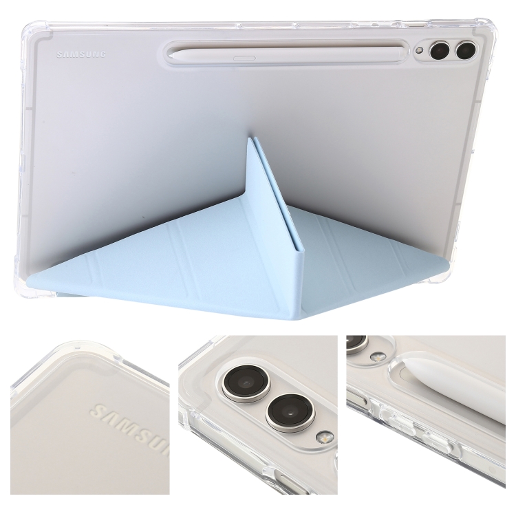 For Samsung Galaxy Tab S9 Clear Acrylic Deformation Leather Tablet Case(Ice Blue) For Samsung Galaxy Tab S9 Clear Acrylic Deformation Leather Tablet Case(Ice Blue)