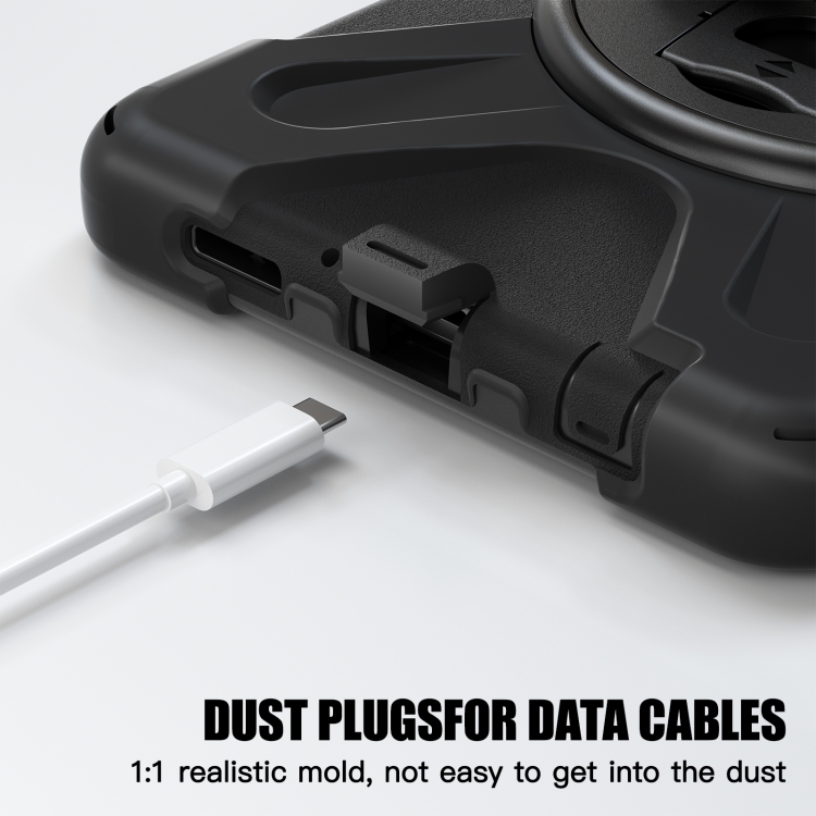 For Samsung Galaxy Tab A9+ Rotary Handle Grab TPU + PC Tablet Case(Black) - 2