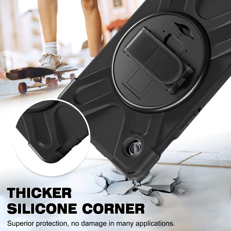 For Samsung Galaxy Tab A9+ Rotary Handle Grab TPU + PC Tablet Case(Black) - 4