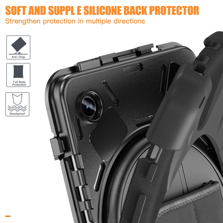 For Samsung Galaxy Tab A9+ Rotary Handle Grab TPU + PC Tablet Case(Black) - 8