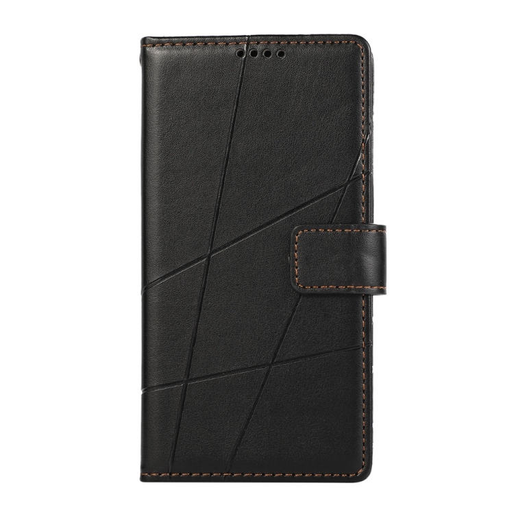 For iPhone 16 PU Genuine Leather Texture Embossed Line Phone Case(Black) For iPhone 16 PU Genuine Leather Texture Embossed Line Phone Case(Black)