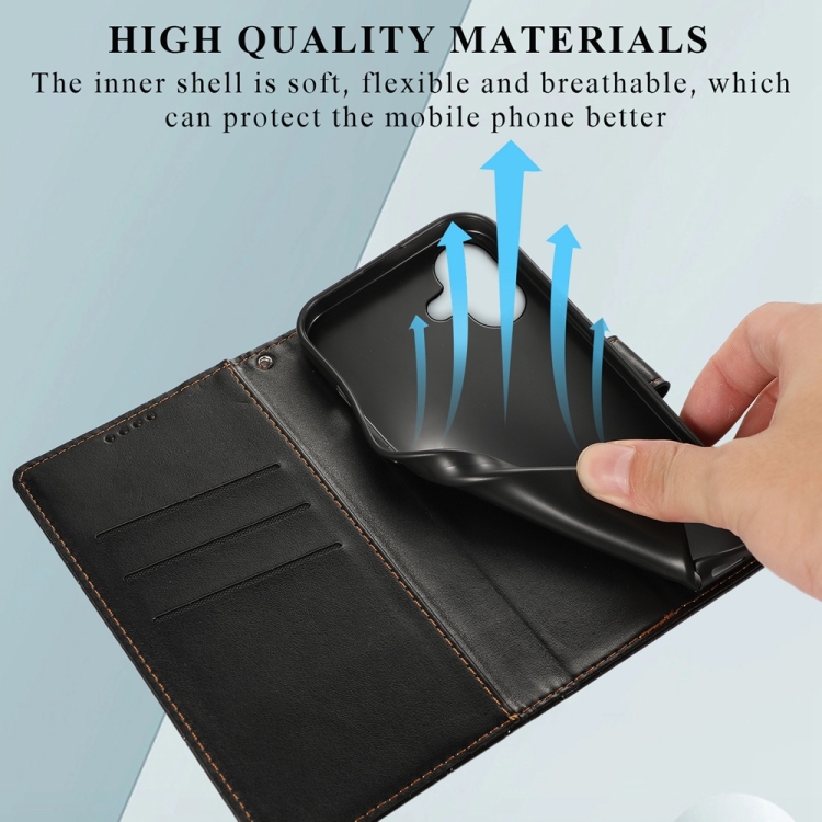 For iPhone 16 PU Genuine Leather Texture Embossed Line Phone Case(Black) For iPhone 16 PU Genuine Leather Texture Embossed Line Phone Case(Black)