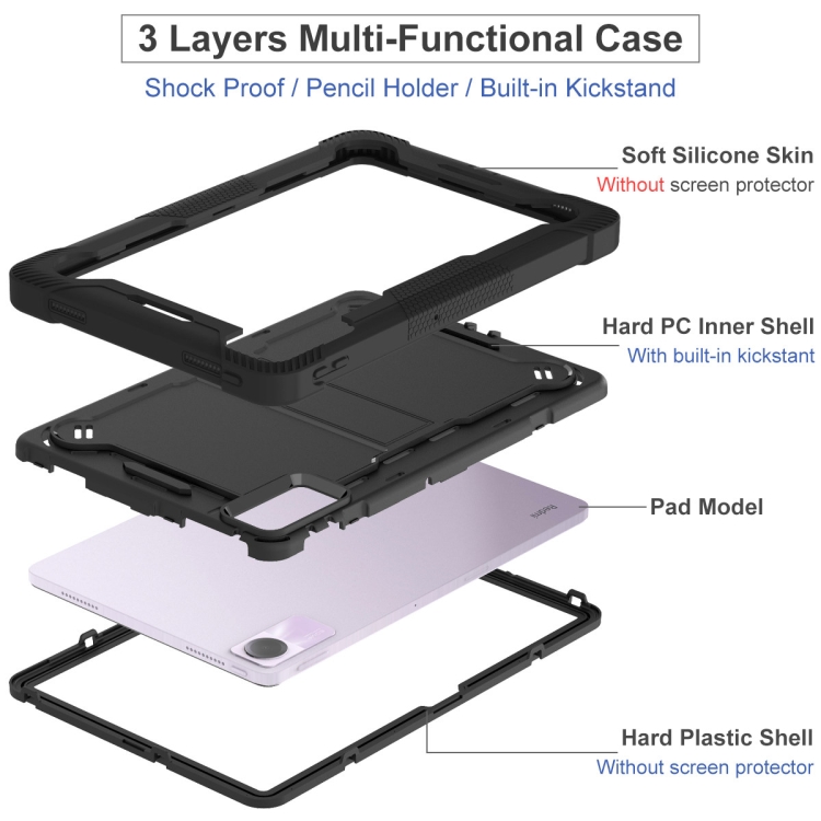 Pour Xiaomi Redmi Pad SE Étui pour tablette PC hybride en silicone