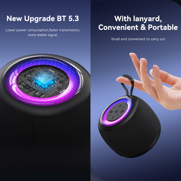 USAMS US-YX014 Yinya Series Mini Wireless Bluetooth Speaker(Black)