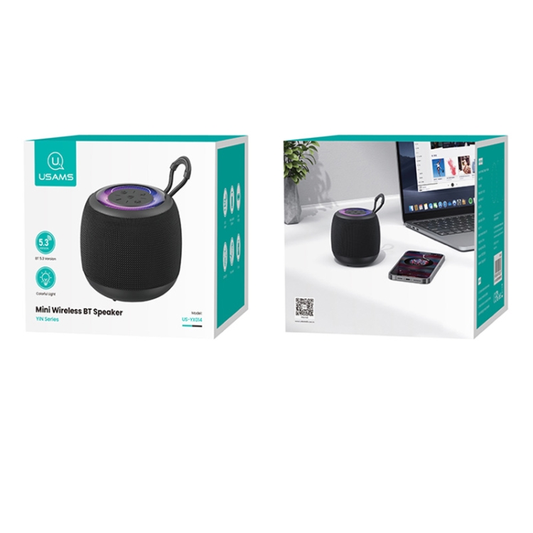 USAMS US-YX014 Yinya Series Mini Wireless Bluetooth Speaker(Black)
