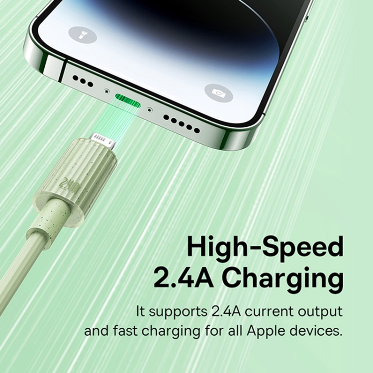 Baseus USB to 8 Pin Fast Charging Data Cable, Cable Length:1m(Green) Baseus USB to 8 Pin Fast Charging Data Cable, Cable Length:1m(Green)
